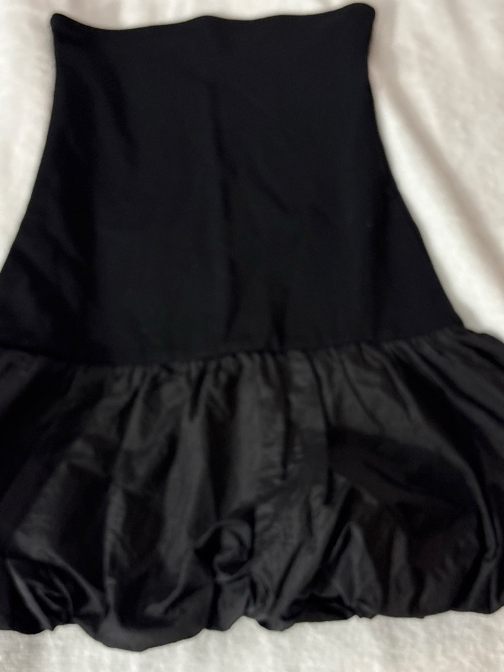 Edikted Black Strapless Bustier Slip Dress with Flared Hem